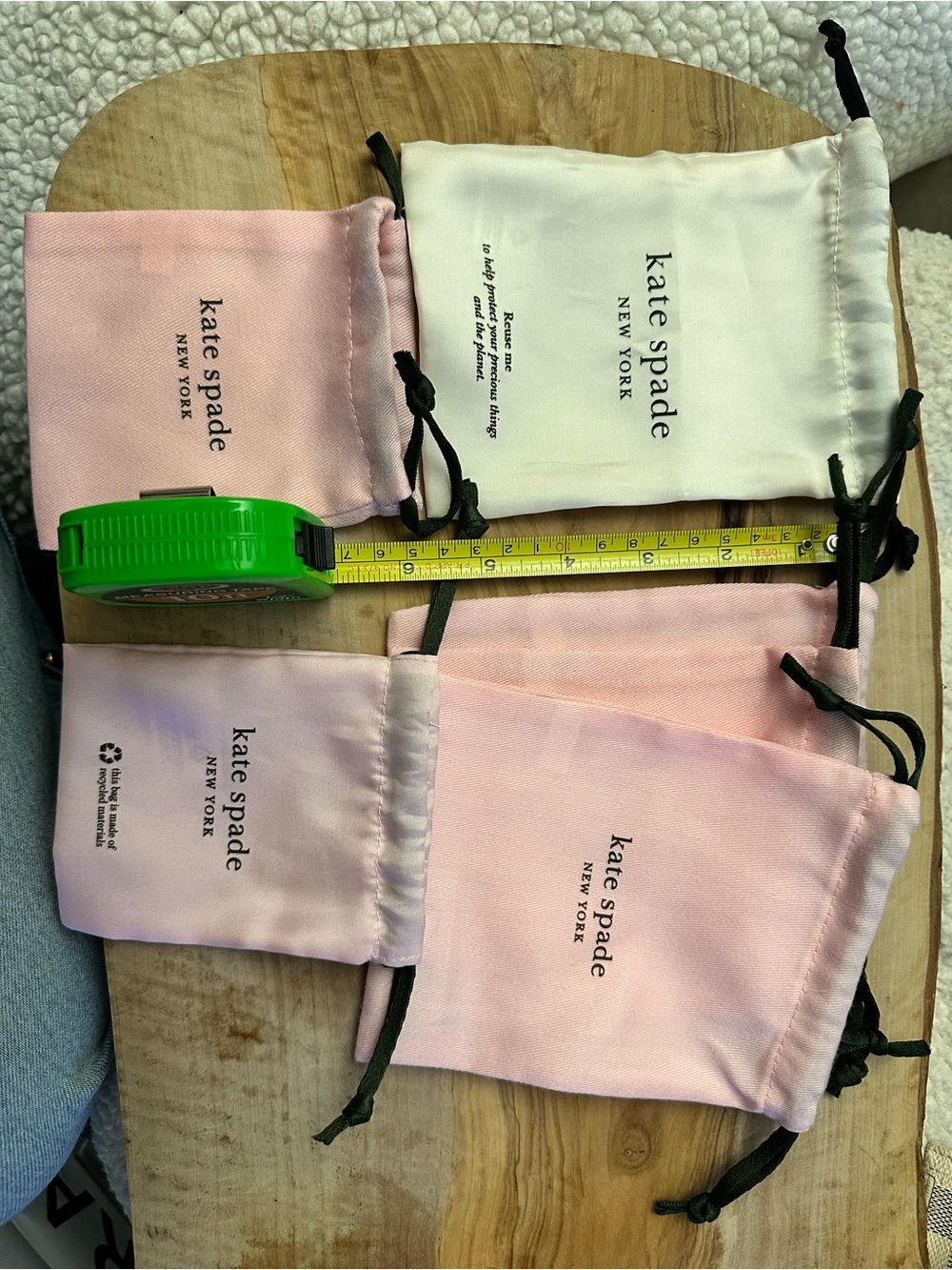 kate spade Pink Drawstring Logo Jewelry Pouch